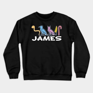 JAMES-American names in hieroglyphic letters-James, name in a Pharaonic Khartouch-Hieroglyphic pharaonic names Crewneck Sweatshirt